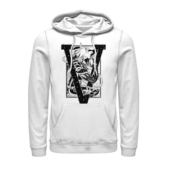 Men's Marvel V is for Venom Pull Over Hoodie White 3X Large