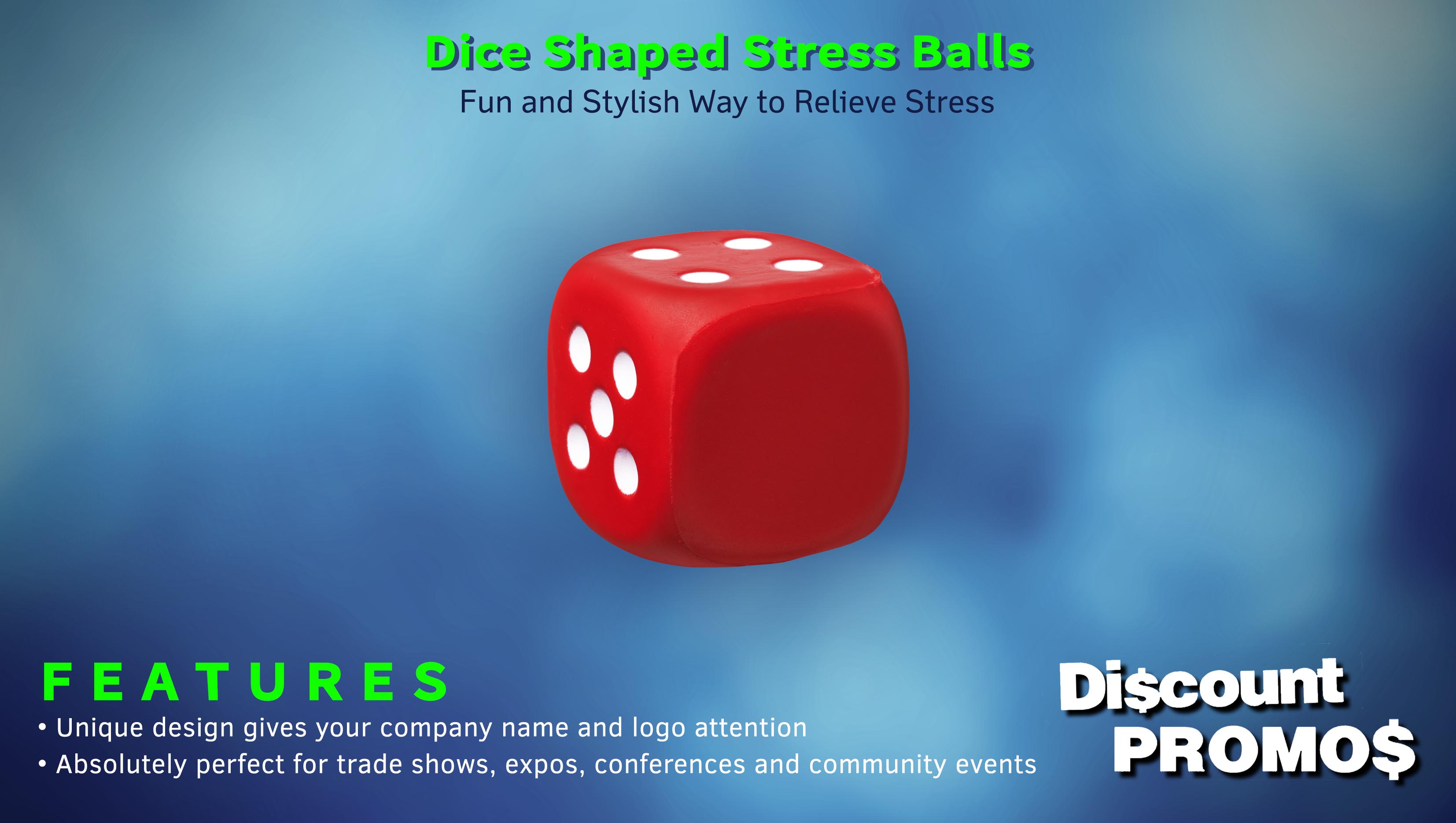 10 Dice Shaped Stress Balls Pack - Square, Stress Reliever, Hand Therapy, Lightweight - Red