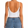 thumbnail image 3 of 2 Pack Women's Spaghetti Strap Crop Cami Tank Tops, U Neck Low Back Slim Fit Sleeveless Layering Camisole, 3 of 8