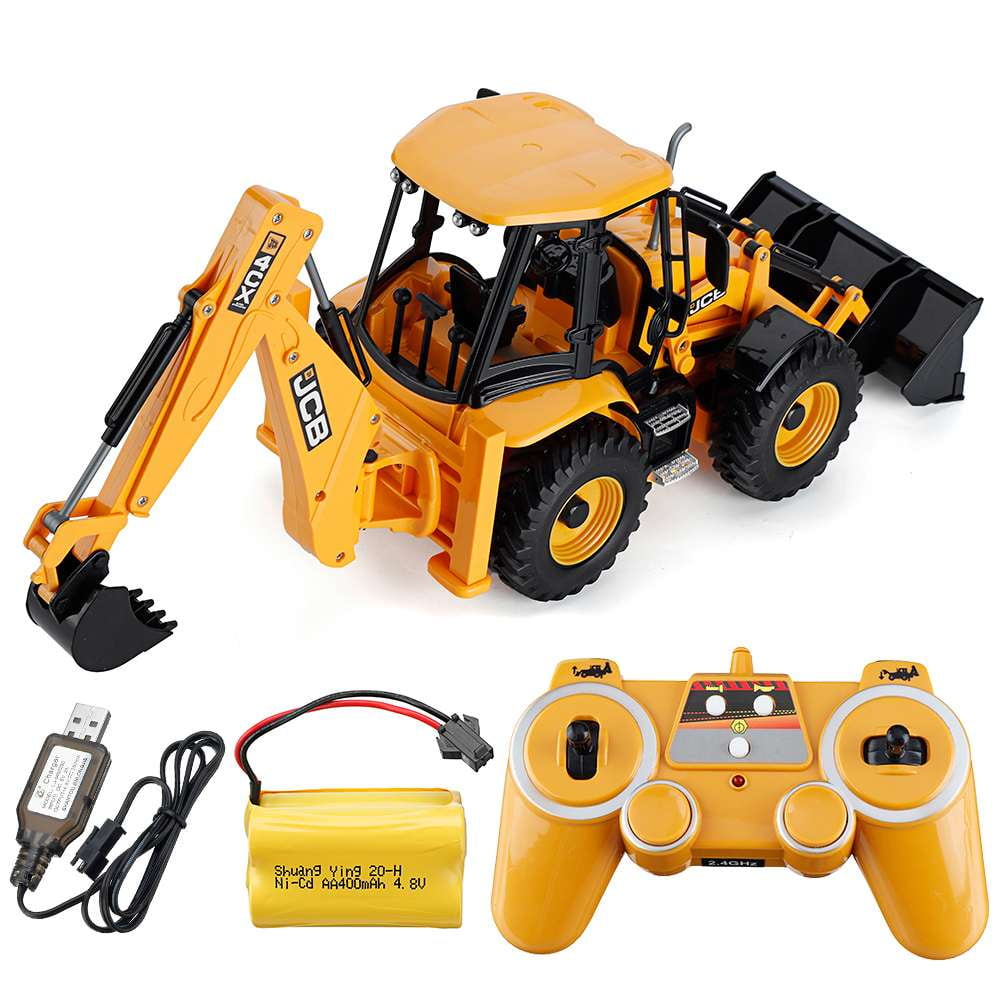 Toyella Remote Control Backhoe Loader Twoway Excavator Toy Electric
