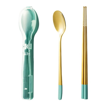 

Stainless Steel Portable Tableware Two-Piece Set Fork Spoon Chopsticks Tableware Clearance Sales