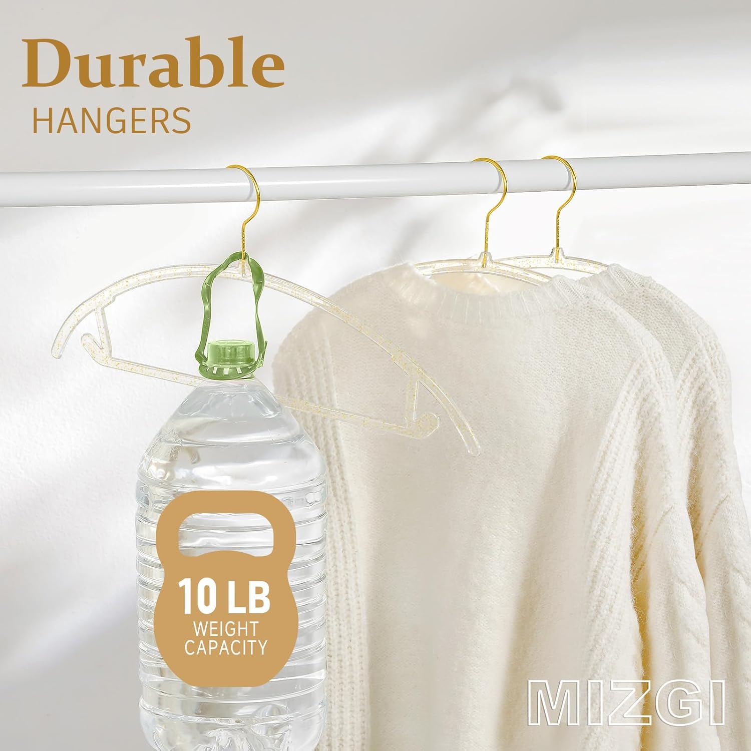Premium Clear Hangers (Pack of 50) Heavyduty-Acrylic No Shoulder Bump Suit Hangers - Space Saving Clothes Hangers,Rounded Hanger for Coat,Sweater,Jackets,Pants