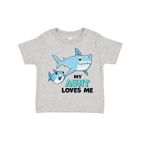 

Inktastic My Aunt Loves Me with Cute Sharks Boys or Girls Toddler T-Shirt