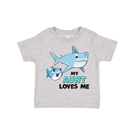 Inktastic My Aunt Loves Me with Cute Sharks Boys or Girls Toddler T-Shirt