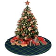 thumbnail image 4 of 36 48 Inch Clan Gordon Blue and Green Scottish Tartan Traditional Christmas Tree Skirt Rustic Xmas Tree Holiday Decorations, 4 of 4