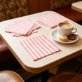 thumbnail image 6 of Lilgiuy 100Pcs Striped Paper Napkins, Disposable Party Napkins, Red and White Stripe Decorative Napkins for Holiday Wedding Birthday Dining Table Decor, 6.5"×6.5", 6 of 6