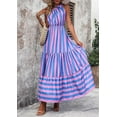 thumbnail image 7 of PRETTYGARDEN Women's Summer Floral One Shoulder Maxi Dress Knot Ruffle Boho Beach Vacation Wedding Guest Long Sun Dresses, 7 of 7