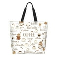 thumbnail image 1 of Fotbe Coffee Bolsa Tote Estética de Lona con Estampado para Mujer - Bolsa Reutilizable de Hombro Casual para Vacaciones, Compras, Trabajo y Gimnasio, 1 of 8