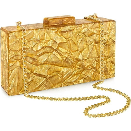 CHUNTIAN Gets Acrylic Evening Bag Unique Square Bag Cocktail Wedding Party for Women Dress Purse Evening Clutch