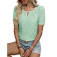 thumbnail image 2 of Blusas Casuales de Verano para Mujer, con Bordados Huecos, de Corta, Color Verde, Talla L, 2 of 9