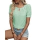 thumbnail image 2 of Blusas Casuales de Verano para Mujer, con Bordados Huecos, de Corta, Color Verde, Talla L, 2 of 9