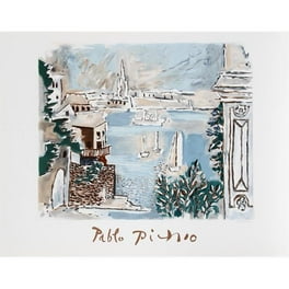 Pablo Picasso 22595 Le Peintre, Lithographie sur papier 29 In. x 22 po -  vert, bleu, rouge, beige