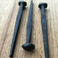 thumbnail image 6 of 2.5”- Wrought Head Iron Nails – Antique Black rustic restoration accent nails for hanging, furniture, cabins, shutters & flooring – Decorative clavos nails – Distinct wrought rose head – 2.5 in, 6 of 8