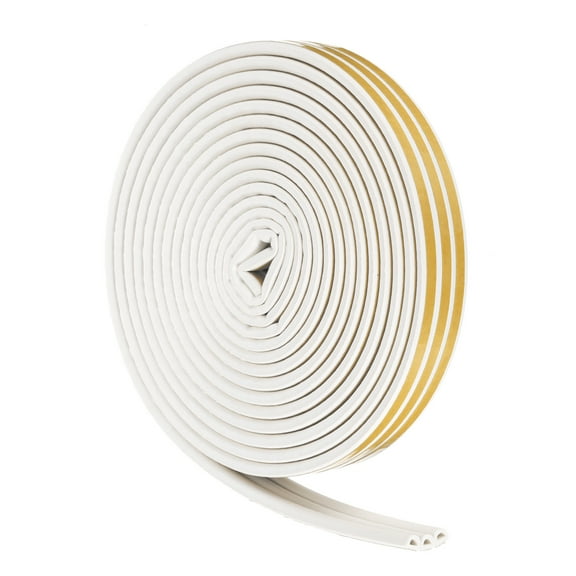 49 Ft Weather Stripping Seal Strip for Doors/Window, 1/4 Inch x 3/8 Inch D Type Foam Sealing Tape White