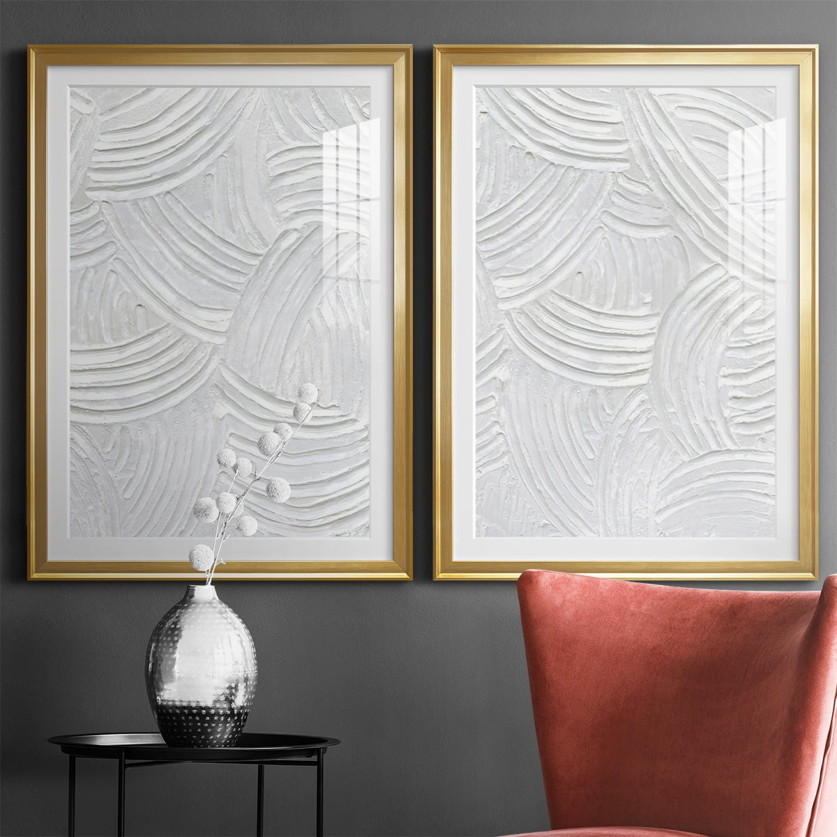 Wexford Home Sandstone Grooves I Premium Framed Print, 26.5" x 36.5" - Ready to Hang, Gold (Set of 2)
