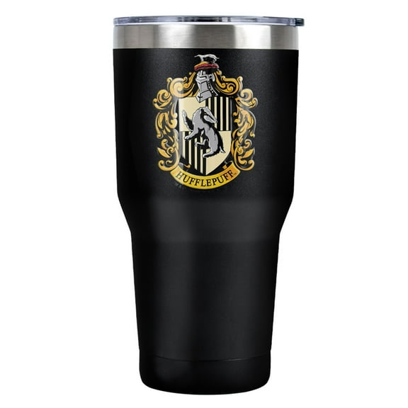 Harry Potter Hufflepuff Crest Stainless Steel Tumbler 30 oz Coffee Travel Cup, Vacuum Insulated & Double Wall with Leakproof Sliding Lid