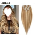 thumbnail image 2 of MY-LADY Balayage Clip in 100% Remy Human Hair Extensions 8Pcs Full Head Weft Highligh Hairpiece Long Straight #18P613 Ash & Bleach Blonde 16inch, 2 of 10