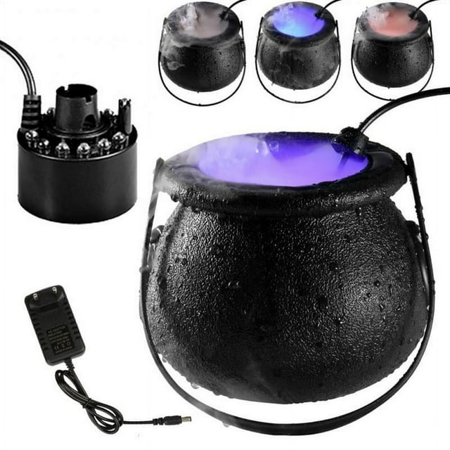 Halloween Mist Maker Fogger Water Fountain Fog Machine Color Changing Party Prop Halloween Smoke Machine Lighting Lights Effect