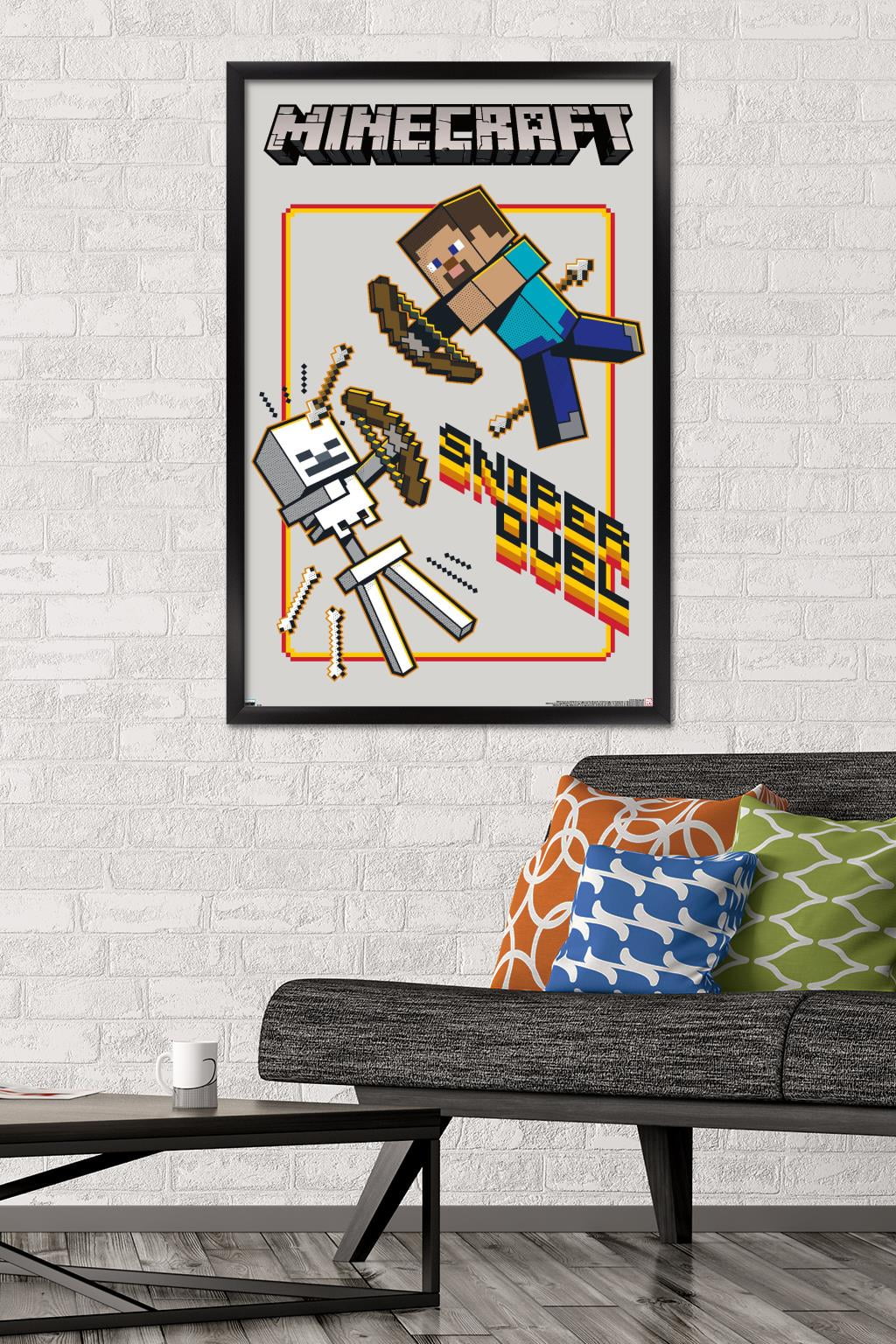 Minecraft - Sniper Duel Wall Poster, 22.375" x 34", Framed
