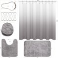 thumbnail image 3 of Silver Gray Bathroom Sets with Shower Curtain and Rugs Waterproof Shower Curtain Sets 1 Piece and Soft Bathroom Rugs Sets 3 Piece for  Bathroom Decor Set, 3 of 14