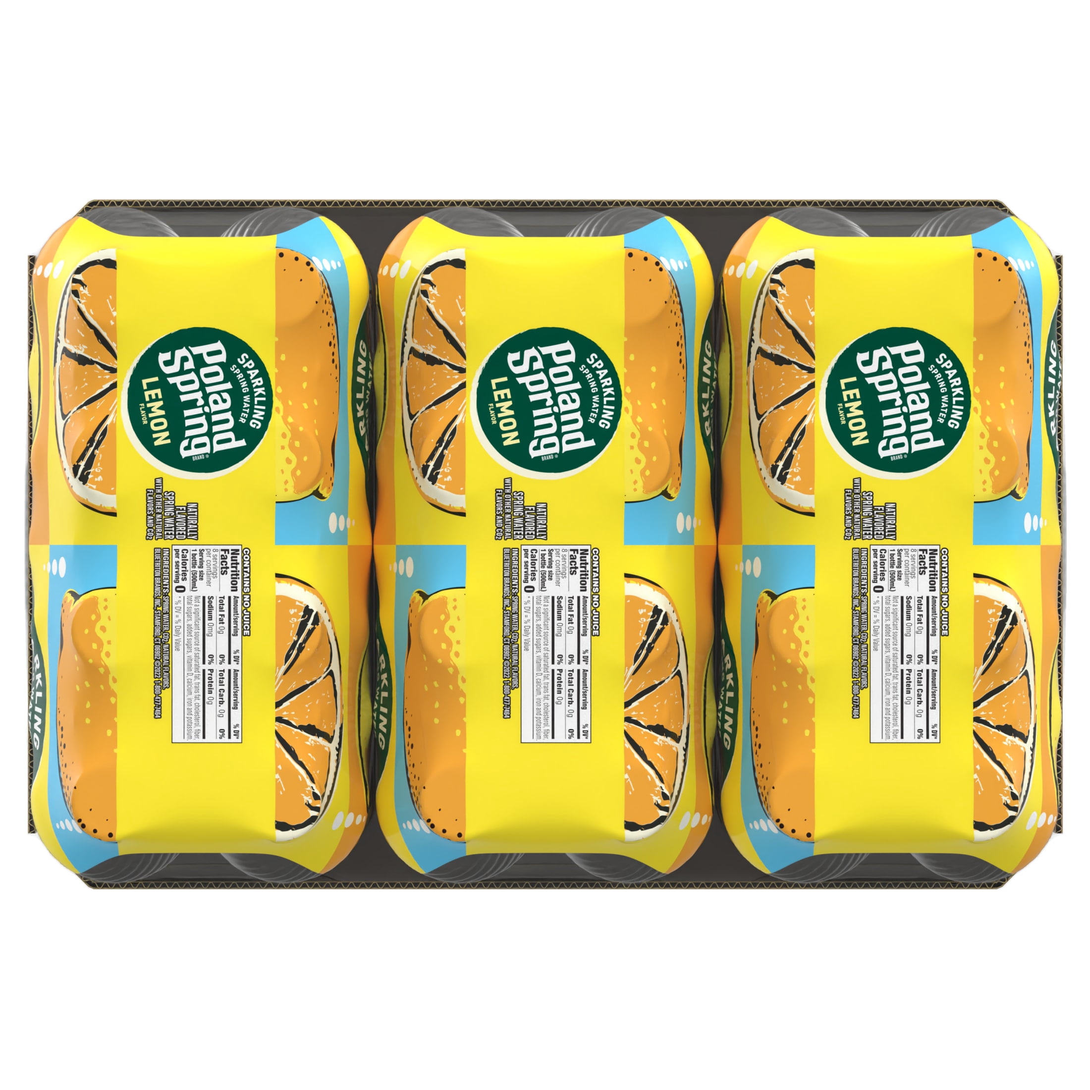 Poland Spring Sparkling Water, Lively Lemon, 16.9 Oz. Bottles (24 Count)