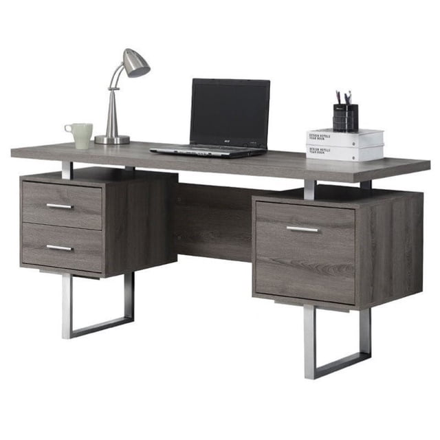 Bowery Hill 60" Hollow Core Home Office Desk in Dark Taupe