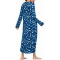 thumbnail image 5 of Oudiya Womens Long Nightgown Striped Nightshirt V-Neck Botton Down Loungewear Casual Sleepwear with Pockets, S-4XL, 5 of 6