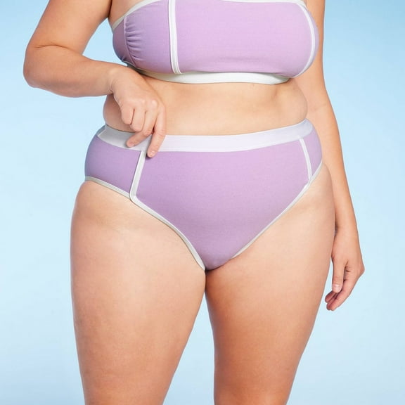 Kona Sol Woen's Terry Textured Solid Bandeau with Binding Bikini Top - Turquoise Blue