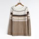 thumbnail image 5 of Ailaofu Women's Fair Isle Sweater Casual Crewneck Long Sleeve Lightweight Vintage Knit Jumper Tops, 5 of 6