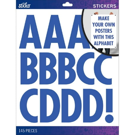 UPC: 0015586816778 | Sticko Alphabet Stickers 145/Pkg-Futura – Extra Large – Blue