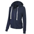 thumbnail image 3 of MixMatchy Women's Solid Basic Long Sleeve Zip Up Fleece Jacket, 3 of 5