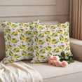 thumbnail image 2 of Lemon Outdoor Waterproof Pillow Covers, Vintage Yellow Summer Fruit Leaf Flower Decorative Square Throw Pillowcase Sofa Cushion Sham for Patio/Couch/Chair, 16"x16" 2 Pack, 2 of 8