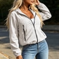 thumbnail image 6 of Jsaierl Women's Lightweight Hooded Windbreaker Jacket Zip Up Elastic Cuffs Casual Outdoor Hiking Travel Rain Coat, 6 of 8