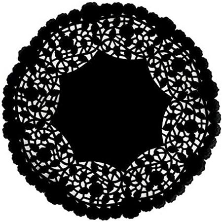 

Black Paper Lace Doilies - Pack of 30 - Disposable 10 inches Table Placemats by ; Made in Canada