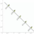 thumbnail image 2 of Sterling Silver Peridot Bead Ankle Bracelet (Weight: 3.33 Grams, Length: 9 Inches), 2 of 2
