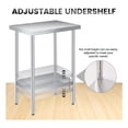 thumbnail image 3 of Bingirl Table de Préparation en Acier Inoxydable 30 x 24 Pouces avec Tablette Inférieure Réglable Table Commerciale Robuste avec Tablette Inférieure Réglable pour Usage Extérieur Restaurants Hôtels Fonctionne, 3 of 7