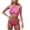 Hot Pink-A, variant on Women's Adjustable Halter Tie Backless Bikini Set, Solid Color Tie-Up Two Piece Swimsuit Blue-A L(L)