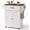 White & Tabletop-retro, variant on Kitchen Island Cart with Adjustable Shelf, 33" W Mobile Trolley Cart on Metal Wheels with Drawer & Storage Cabinet, Spice Rack & Towel Rack, for Dining Room, Bar, White, Tabletop-Oak Color