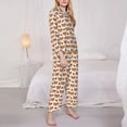 thumbnail image 3 of Picia Cute Heart Fox Cartoon Pattern Women’s Long-Sleeve Sleepwear Set - Soft 2-Piece Loungewear with Pockets, Comfy PJs for Relaxing Nights-XX-Large, 3 of 7