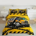 thumbnail image 2 of Feelyou Tractor Machinery Truck Bedding Comforter Set, Yellow Construction Vehicle Twin Comforter Sets, Teens Boys Girls Reversible Bedding Set, Ultra Soft Home Decor, 2pcs, 2 of 8