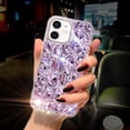 thumbnail image 6 of for iPhone 12 & iPhone 12 Pro Case for Women，Very Shiny Luxury Bling Phone Case with 3D Glitter Sparkle Crystal Rhinestone Diamond Gems on Hard Reflective PC Back Cover for Girls（Purple）, 6 of 14