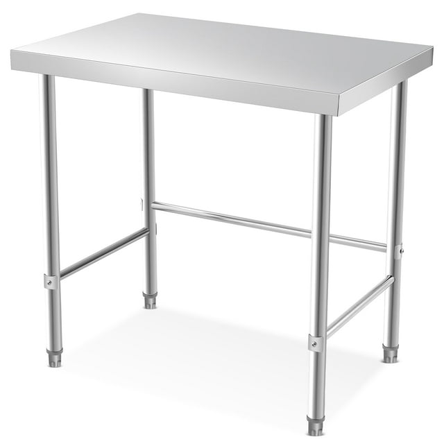 Stainless Steel Table 36x24 Inch, Commercial Home Kitchen Prep Work Metal Table with Open Base