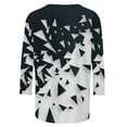 thumbnail image 5 of Pompotops T-shirt de Mode pour Femmes, Blouse Mi-Longue à Manches 3/4, Col Rond, Hauts Décontractés en Liquidation, 5 of 5