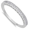 thumbnail image 4 of CHOOSE YOUR COLOR Stackable Wedding Band White CZ Ring .925 Sterling Silver Female Size 8, 4 of 4