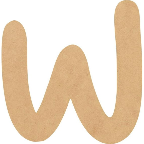 MDF Blank Wood 5'' Tall Breakbone Letters Alphabet W, Paintable Craft