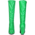 thumbnail image 4 of Unique Bargains Go Go Boot Chunky Heels Knee High Boots for Women Green (Size 10), 4 of 5