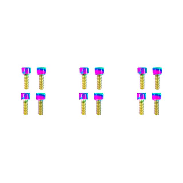 ZLight 4 Pieces Disc Brake Fixing Blot Modified Component Crank Arm Screw Replacements Braking Clamp Fixator Cycling Fittings Colorful M6x18 3Set