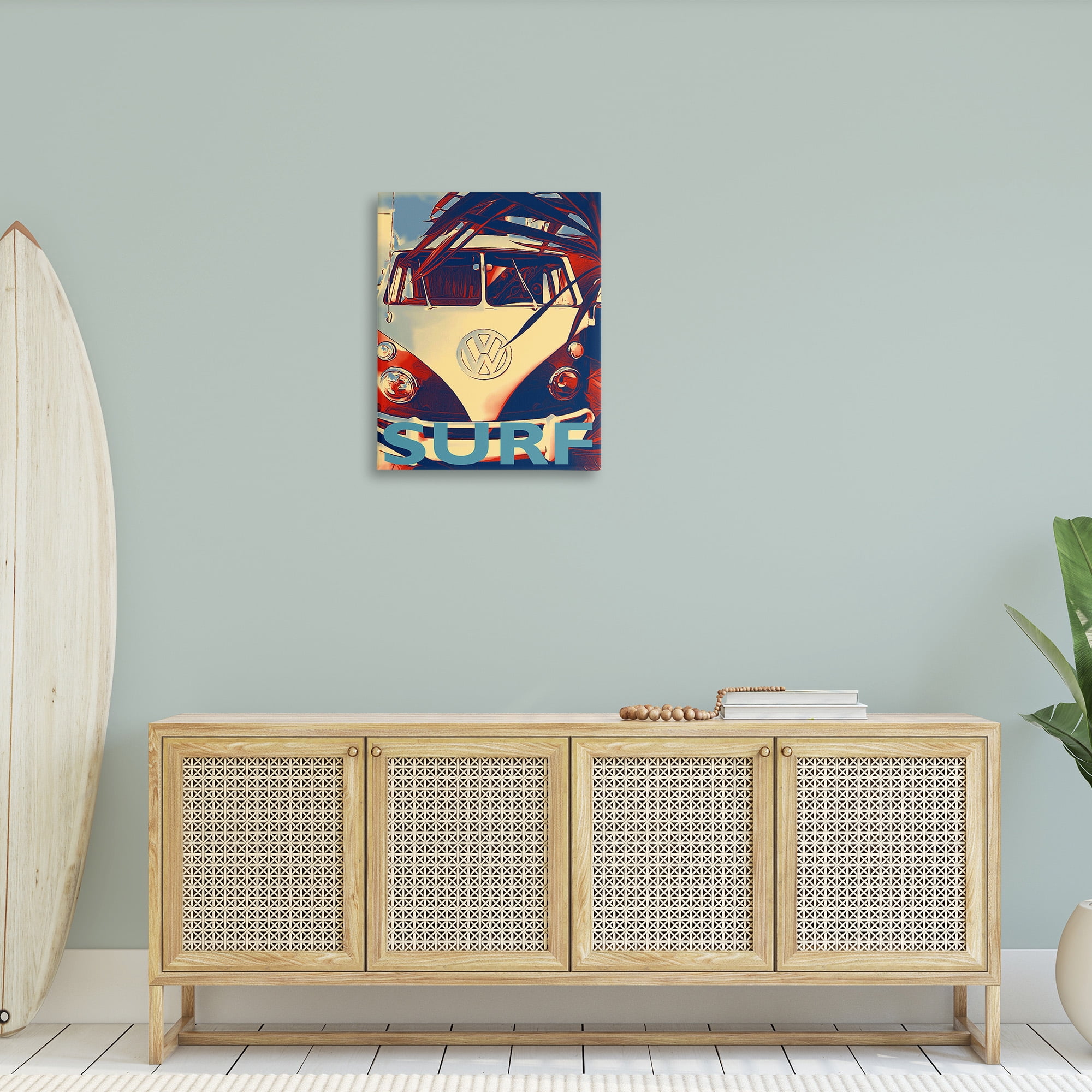 Stupell Industries Vintage Surf Van Transportation Painting Gallery Wrapped Canvas Art Print Wall Art, 24 x 30