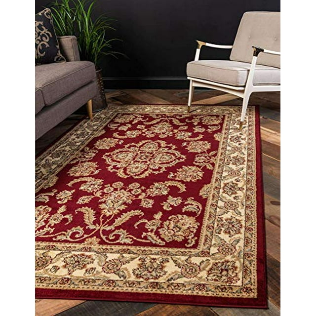 Unique Loom Voyage Collection Traditional Oriental Classic Intricate Design Area Rug, 9' 0 x 12' 0 Rectangular, Red/Tan