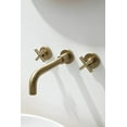 thumbnail image 3 of CoSoTower Double Handle Wall Mount Bathroom Faucet Brushed Gold, 3 of 5